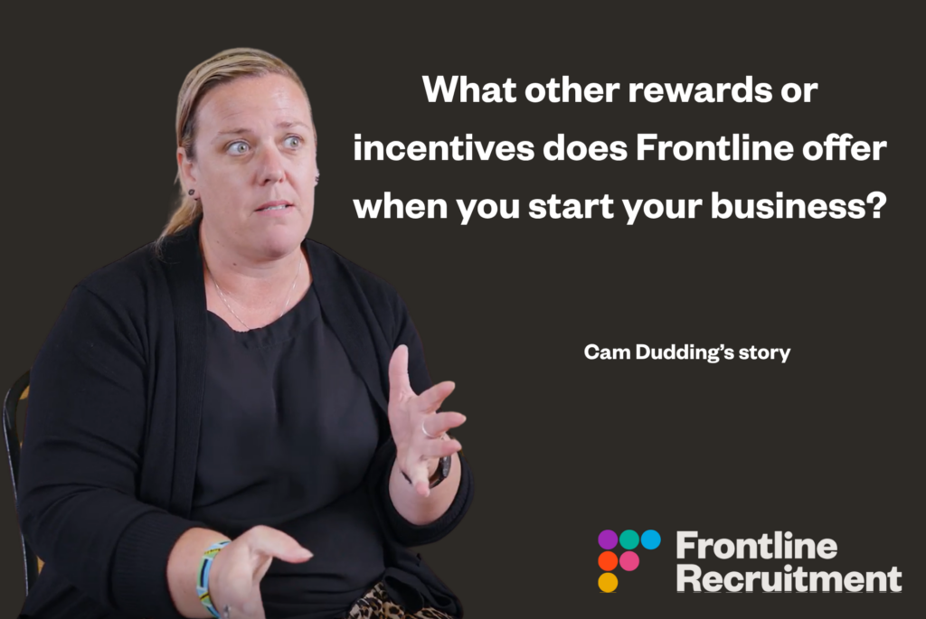 What other rewards or incentives does Frontline offer when you start your business?