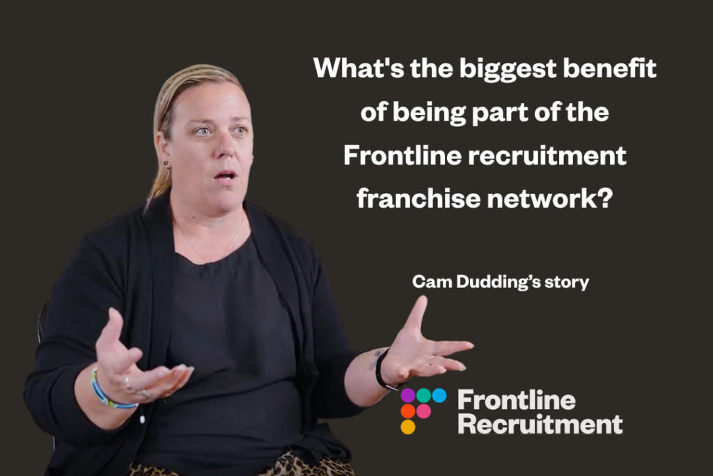 What's the biggest benefit of being part of the Frontline recruitment franchise network?