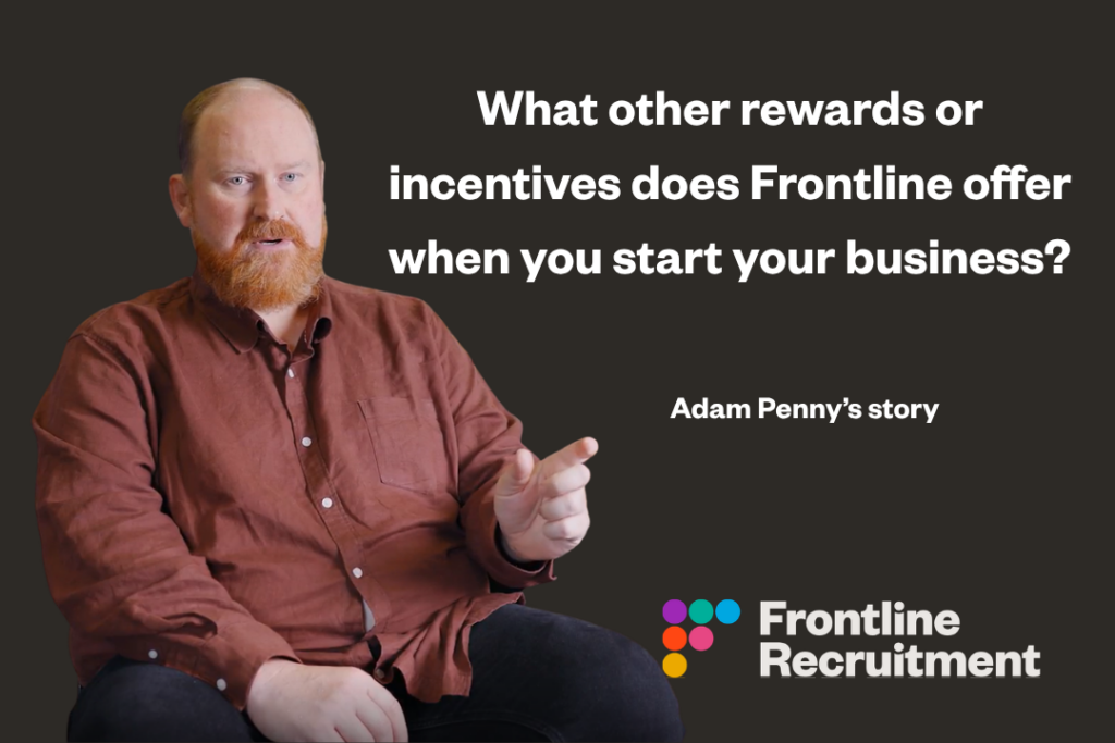 What other rewards or incentive does Frontline offer when you start your business?